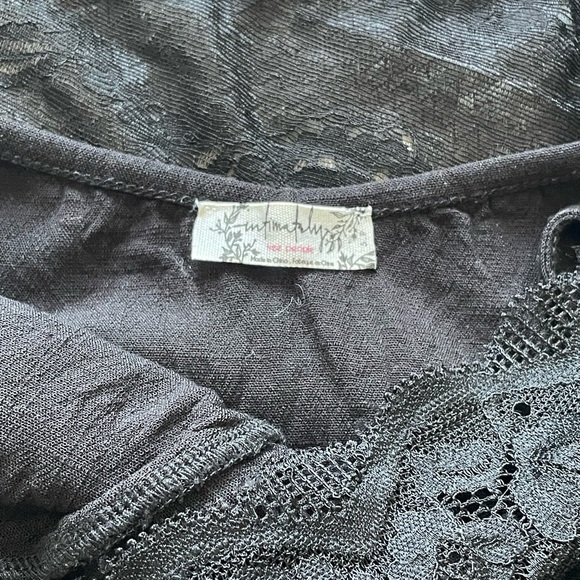Intimately Free People Black Mini Slip Dress lace - Picture 4 of 9